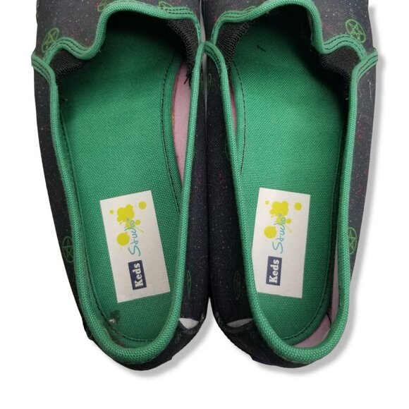 Keds Studio Womens Size 8.5 Custom Slip On Shoes Blue Green Galaxy Pentagram - Picture 7 of 8